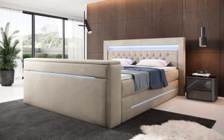 Boxspringbett Neptun mit TV Lift und RGB 200x200 Beige H3