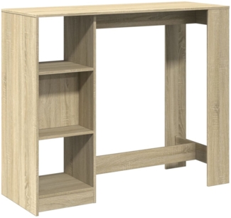 vidaXL Bartisch mit Regal Sonoma-Eiche 124x46x103,5 cm Holzwerkstoff 854393
