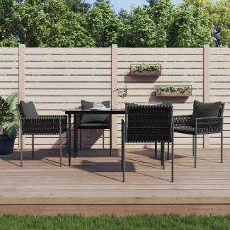 vidaXL Gartenstühle mit Kissen 4 Stk. Schwarz 54x61x83 cm Poly Rattan 3187089