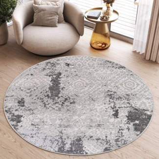 Tapiso Teppich SKY, rund, Höhe: 12 mm, Wohnzimmer, Schlafzimmer, modern Design, Rund