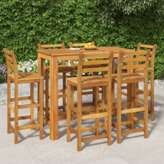 vidaXL 7-tlg. Gartenbar-Set Massivholz Akazie 3154397