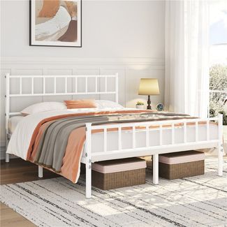 Yaheetech Bettgestell Metallbett, Einzelbettgestell / Doppelbettgestell