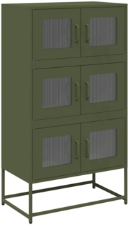 vidaXL Highboard Olivgrün 68x39x123 cm Stahl 853354