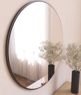 Spiegel, 'Ozze', 60 x 2,2 x 60, Schwarz