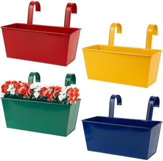 BOFUNX 4 Stück Hängende Metall Blumentöpfe Balkon Garten - Pflanzentöpfe