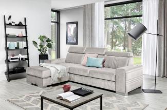 Ecksofa Schlafsofa NOLAN XS inkl. USB in Stoff Element Creme Ottomane Links