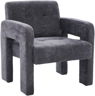 LVHOM Sessel Skandinavischer Stil, Polstersessel Cordstoff, Relaxsessel Einzelsessel Loungesessel, für Wohnzimmer, Büro, Schlafzimmer, Grau