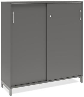 Büroschrank DNA 1200x1275 mm Anthrazit/Weiß Schiebetür 3A4