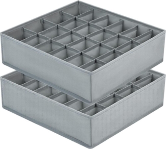 FELIXLEO Aufbewahrungsbox 2 Aufbewahrungsboxen mit 24 Fächern für Socken und Unterwäsche (1 St)