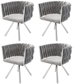 Ulife Stuhl Samt-Esszimmerstuhl Drehstuhl Polsterstuhl mit stabilen Metallbeinen (4 St), luxuriös und vielseitig, für Esszimmer, Wohnzimmer oder Schlafzimmer