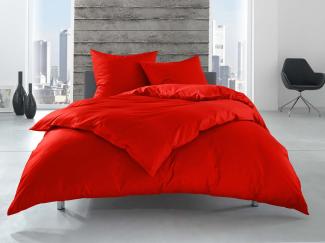Renforcé / Linon Bettwäsche 100% Bio Baumwolle (kba) orange Garnitur 155x220 + 80x80