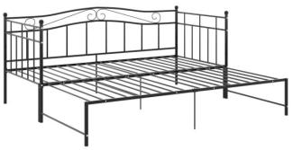 vidaXL Auszieh-Bettgestell, Metall, Schwarz, 90x200 cm
