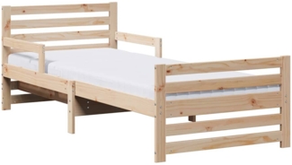 vidaXL Bettrahmen mit Matratze Braun 80 x 200 cm Massives Kiefernholz 3385946