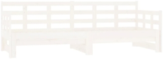 Tagesbett Ausziehbar Weiß Massivholz Kiefer 2x(80x200) cm [820378]