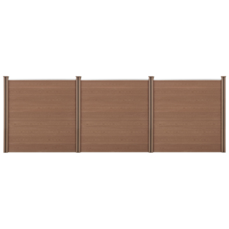 Gartenzaun Getafe WPC mit Pfosten 183x531 cm Braun neu. holz