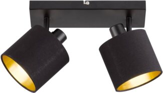 Deckenleuchte, schwarz-gold, Spots beweglich, L 28 cm, TOMMY