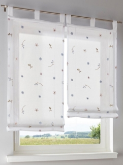 Rollo Bändchenrollo, heine, halbtransparent, Schlaufenaufhängung