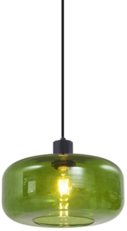 Qazqa Pendelleuchte Bizle, ohne Leuchtmittel, E27, Schwarz, Retro, Glas, 1-flammig