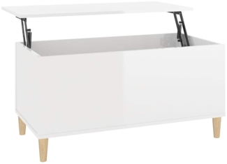 Couchtisch, Sofatisch Hochglanz-Weiß 90 x 44,5 x 45 cm Holzwerkstoff