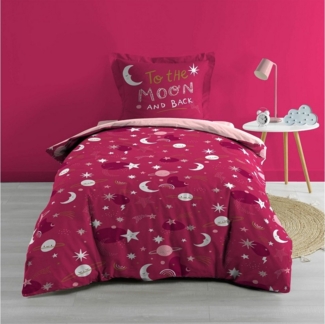 dynamic24 Bettwäsche, Jersey, 2 teilig, Baumwolle 140x200cm, 63x63cm pink