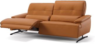 Sofanella 3-Sitzer PERLO Echtleder Designersofa Ledercouch in Cognac S: 188 Breite x 101 Tiefe