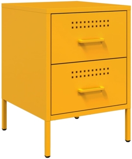 Nachttisch Nachtschrank Senfgelb 36 x 39 x 50,5 cm Stahl