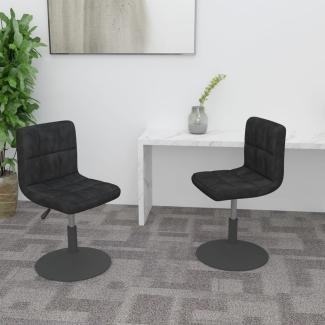 vidaXL Esszimmerstühle 2 Stk. Drehbar Schwarz Samt, Drehbar [334260]