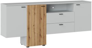 Sideboard Kommode Vero 205x40x91cm grau Evoke Eiche MDF