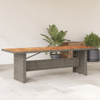 vidaXL Gartentisch mit Akazienholz-Platte Grau 240x90x75cm Poly Rattan 365596