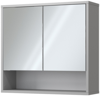 Badspiegelschrank Eliza Grau 70 x 65 cm mit 2 Türen Vicco