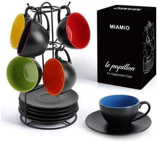 MiaMio Cappuccinotasse 6 x 175ml Cappuccino Tassen / Cappuccinotassen Set Innen Farbig