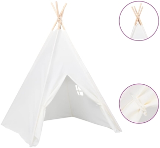 Kinder Tipi-Zelt mit Tasche Pfirsichhaut Weiß 120 x 120 x 150 cm