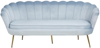 Muschelsofa 3-Sitzer SALESFEVER, Samtoptik Hellgrau