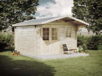 Alpholz Gartenhaus Erki-44 B ISO Gartenhaus aus Holz Holzhaus mit 44 mm Wandstärke Blockbohlenhaus mit Montagematerial