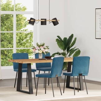 vidaXL Esszimmerstühle 4 Stk. Blau Samt 3315296
