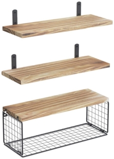 OKWISH Wandregal 3+1 Set Wandregale Badregal Küchenregal Hängeregal, Wandboard Badezimmerregal Schweberegale Bücherregale Hängeregale, Massivholz Regale Wohnzimmer Schlafzimmer Pflanzen CDs Deko usw