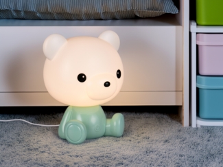Ausgefallene USB Tischlampe CUTIE mit RGB Farbwechsel, Grün, Höhe 25cm