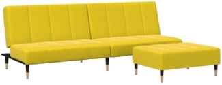 vidaXL Schlafsofa 2-Sitzer mit Fußhocker Gelb Samt 3258149