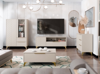 Wohnzimmer-Set Xylix IV (Farbe: Sandbeige)