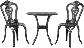 Bistro Set BOVINO Metall Dunkelbraun