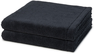Cawö Lifestyle 2 tlg. Frottier-Set - 2 X Duschtuch (70 X 140cm) - 520 g/m2 - Schwarz