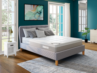 Vente-unique - 2er-Set Nachttische mit 1 Schublade & 1 Ablage - Pinienholz - Weiß - GUERANDE