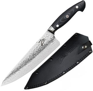 Executive-Plus Serie 8" Chefkoch Kochmesser 61 HRC Damaszenerstahl Schwarz