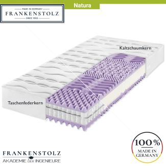 Frankenstolz Natura Matratze perfekt für umweltbewusste Schläfer 90x190 cm (Sondergröße), H3, Taschenfedern