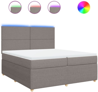 vidaXL Boxspringbett mit Matratze Taupe 200x200 cm Stoff 3294460