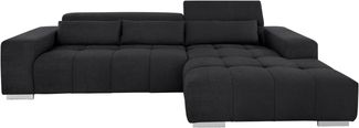 COTTA Ecksofa Orion L-Form, mit Recamiere, inkl. verstellbaren Kopfstützen und 3 Kissen