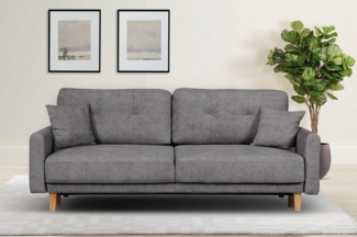 Home affaire 3-Sitzer TRIPLO optionale Schlafsofa mit Bettkasten, Maße B/T/H: 215/100/89 cm, Wahlweise Bettfunktion - Liegefläche 145x191 cm, Rücken-, Zierkissen