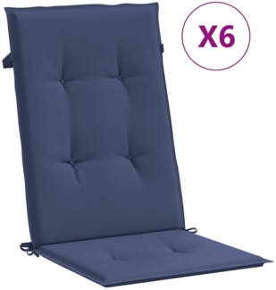 vidaXL Hochlehner-Auflagen 6 Stk. Marineblau Stoff 378613