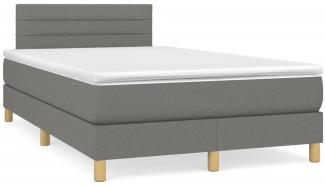 vidaXL Boxspringbett mit Matratze Dunkelgrau 120x190 cm Stoff 3269780