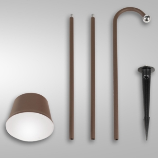Fabas Luce 3742-72-361 LED Akku Erdspießleuchten-Set Armanda rostbraun magnetisch